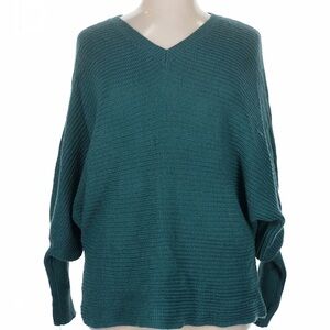 SHEIN Teal V-Neck Sweater for Women